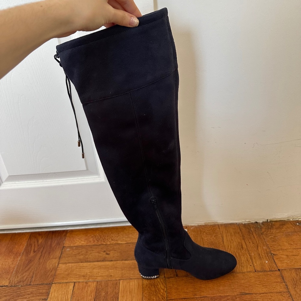 Blue suede over the knee Michael Kors boots